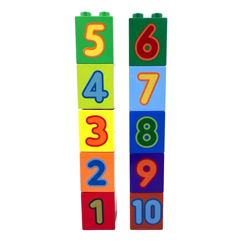 Lego Duplo Numbers 1-10 Pattern Counting 2x2x2 Bricks Blocks Lot of 10